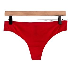 NWT Adore Me Red Ribbed Knit Cotton Thong Medium